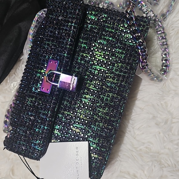 Kurt Geiger Handbags - Kurt Geiger London The Mini Fabric Brixton Crystal Lock Bag Kurt Geiger Purse